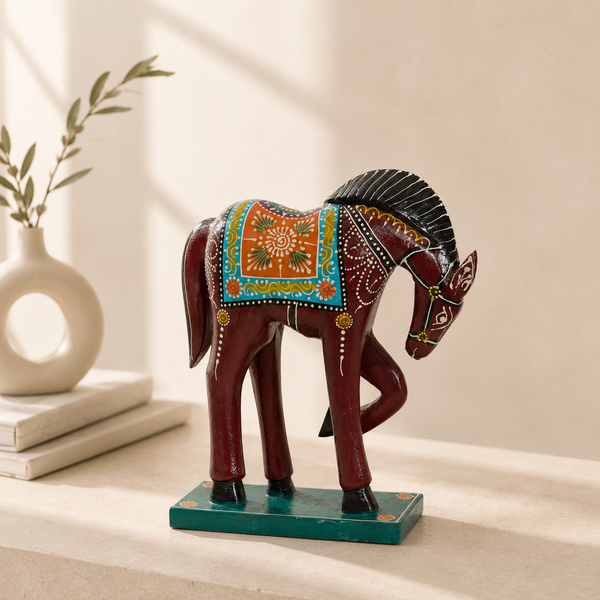 Wooden Hand painted Horse Statue