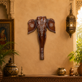 Decorative Handcrafted Elephant Big Head Wall Hanging – Hand Painted Traditional Art