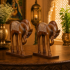 Decorative Handcrafted Wooden Horse Figurine Set – Hand Painted Traditional Art