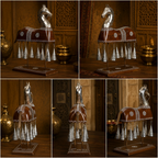 Decorative Handcrafted Horse Figurine with Hanging Bells – Metal Finish & Hand Painted Traditional Art