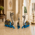 Decorative Handcrafted Camel Sculpture Set – Traditional Hand Painted Finish