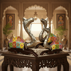 Decorative Handcrafted Camel Sculpture Set – Traditional Hand Painted Finish