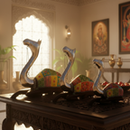 Decorative Handcrafted Camel Sculpture Set – Traditional Hand Painted Finish