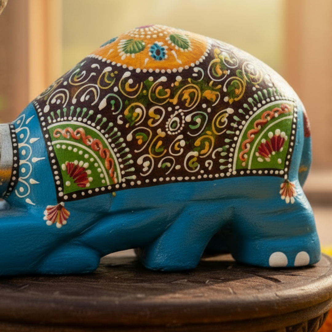 Decorative Handcrafted Camel Sculpture Set – Traditional Hand Painted Finish