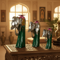 Decorative Handcrafted Elephant Candle Holder Set – Metal & Hand Painted Finish