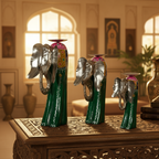 Decorative Handcrafted Elephant Candle Holder Set – Metal & Hand Painted Finish