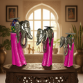Decorative Handcrafted Elephant Candle Holder Set – Metal & Hand Painted Finish