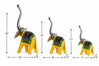 Decorative Handcrafted Elephant Figurine Set – Multicolor Hand Painted Finish