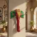 Decorative Handcrafted Elephant Big Head Wall Hanging – Hand Painted Traditional Art