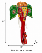 Decorative Handcrafted Elephant Big Head Wall Hanging – Hand Painted Traditional Art