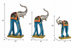 Decorative Handcrafted Elephant Figurine Set – Multicolor Hand Painted Finish