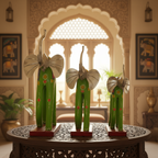 Decorative Handcrafted Elephant Figurine Set – Multicolor Hand Painted Finish