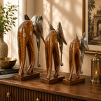 Decorative Handcrafted Elephant Figurine Set – Metal Finish & Hand Painted Traditional Art
