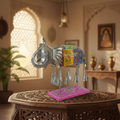 Decorative Handcrafted Elephant Sculpture with Hanging Bells – Multicolor Hand Painted Finish