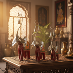 Decorative Handcrafted Elephant Figurine Set – Metal & Hand Painted Finish