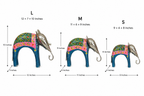 Decorative Handcrafted Elephant Figurine Set – Metal & Hand Painted Finish