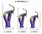 Decorative Handcrafted Elephant Figurine Set with Bell Accent – Metal & Hand Painted Finish
