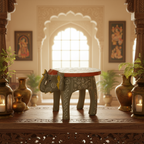 Handcrafted Wooden Elephant Stool – Traditional Hand-Painted Decorative Accent Table