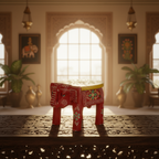 Handcrafted Wooden Elephant Stool – Traditional Hand-Painted Decorative Accent Table