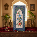 Handcrafted Wooden Floral Wall Panel – Traditional Hand-Painted Decorative Wall Art