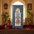 Handcrafted Wooden Floral Wall Panel – Traditional Hand-Painted Decorative Wall Art