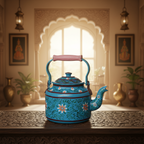 Decorative Handcrafted Metal Kettle – Hand Painted Traditional Art