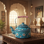 Decorative Handcrafted Metal Kettle – Hand Painted Traditional Art