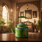 Decorative Handcrafted Metal Kettle – Hand Painted Traditional Art