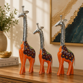 Decorative Handcrafted Giraffe Figurine Set – Metal Finish & Hand Painted Traditional Art