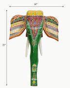 Decorative Handcrafted Elephant Big Head Wall Hanging – Hand Painted Traditional Art