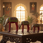 Decorative Handcrafted Deer Figurine Set – Antique Mustard Finish