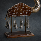 Decorative Handcrafted Camel Sculpture with Hanging Bells – Brown Natural  Hand Painted Finish