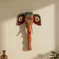 Decorative Handcrafted Elephant Big Head Wall Hanging – Hand Painted Traditional Art